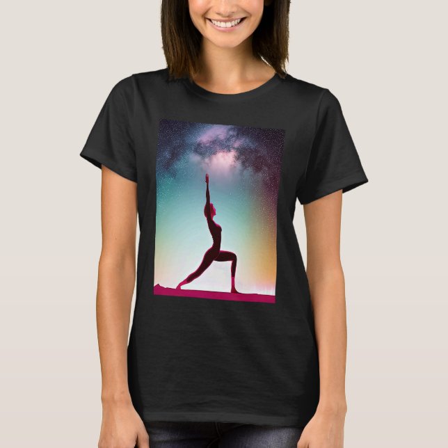 Yoga Girl Female Sol Salutation Meditation Chakra T Shirt (Framsida)