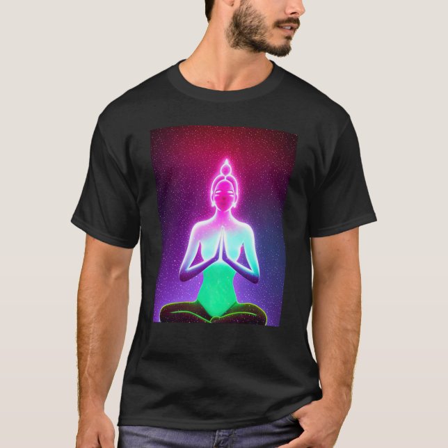 Yoga Girl Female Sol Salutation Meditation Chakra T Shirt (Framsida)