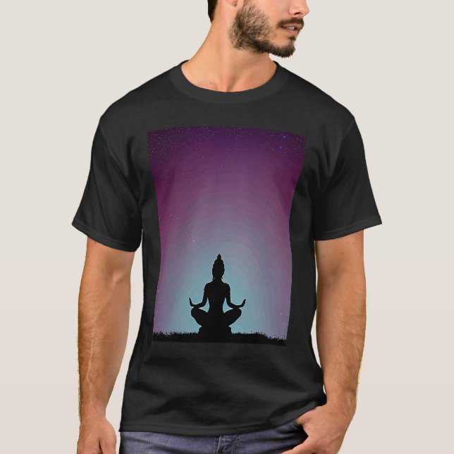 Yoga Girl Female Sol Salutation Meditation Chakra T Shirt (Framsida)