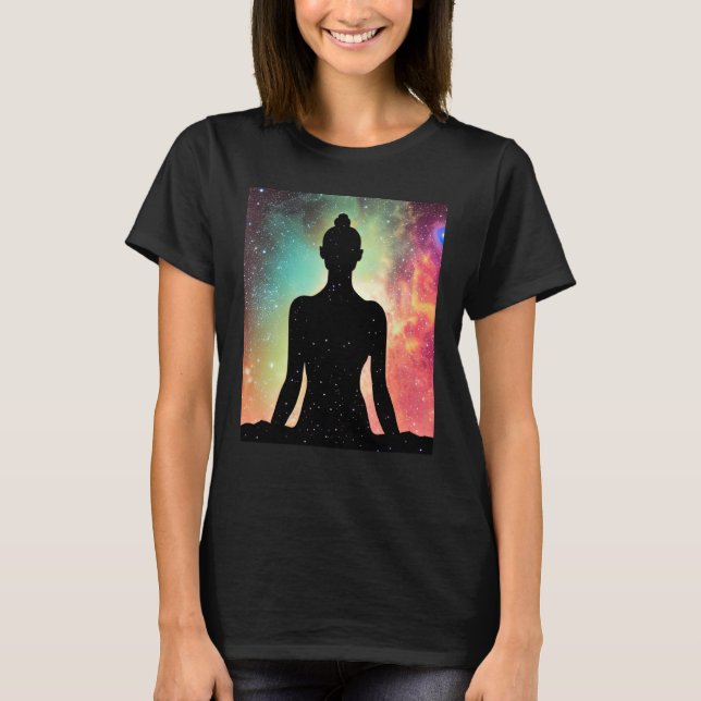 Yoga Girl Female Sol Salutation Meditation Chakra T Shirt (Framsida)