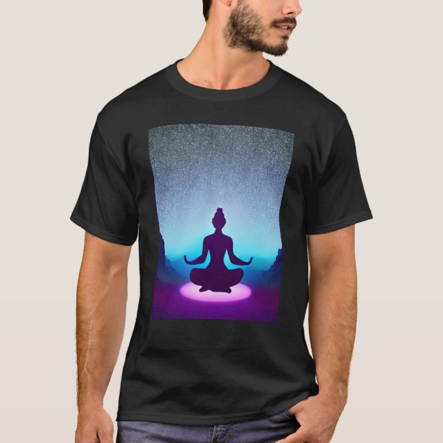 Yoga Girl Female Sol Salutation Meditation Chakra T Shirt (Framsida)
