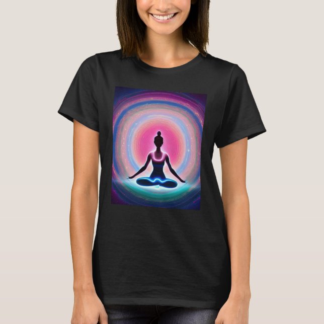 Yoga Girl Female Sol Salutation Meditation Chakra T Shirt (Framsida)