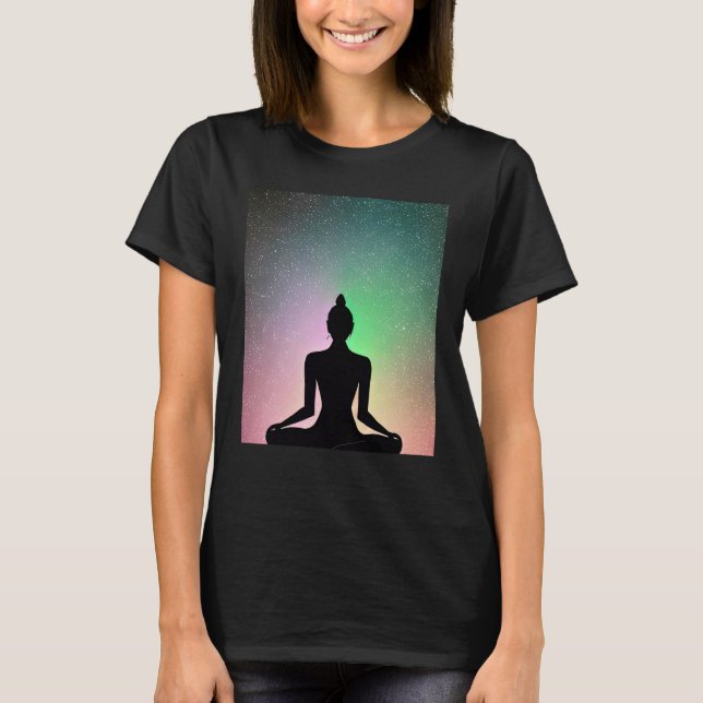Yoga Girl Female Sol Salutation Meditation Chakra T Shirt (Framsida)