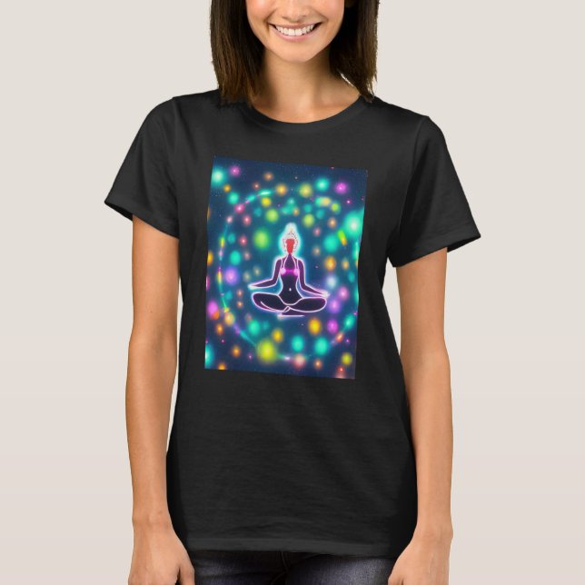Yoga Girl Female Sol Salutation Meditation Chakra T Shirt (Framsida)