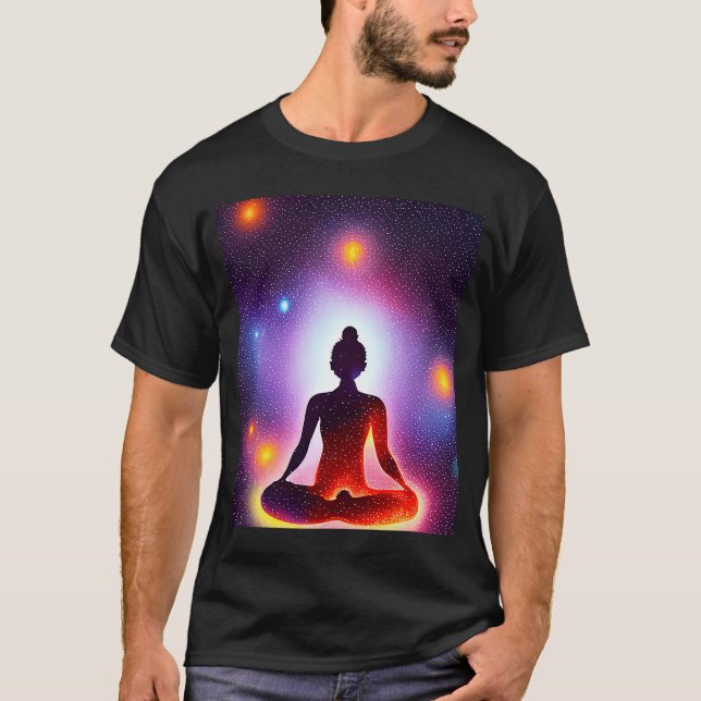 Yoga Girl Female Sol Salutation Meditation Chakra T Shirt (Framsida)