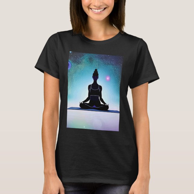 Yoga Girl Female Sol Salutation Meditation Chakra T Shirt (Framsida)