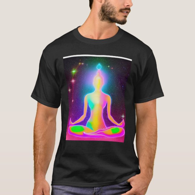 Yoga Girl Female Sol Salutation Meditation Chakra T Shirt (Framsida)