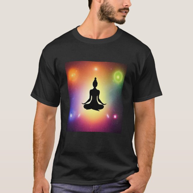 Yoga Girl Female Sol Salutation Meditation Chakra T Shirt (Framsida)