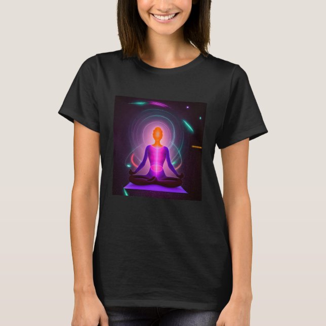 Yoga Girl Female Sol Salutation Meditation Chakra T Shirt (Framsida)