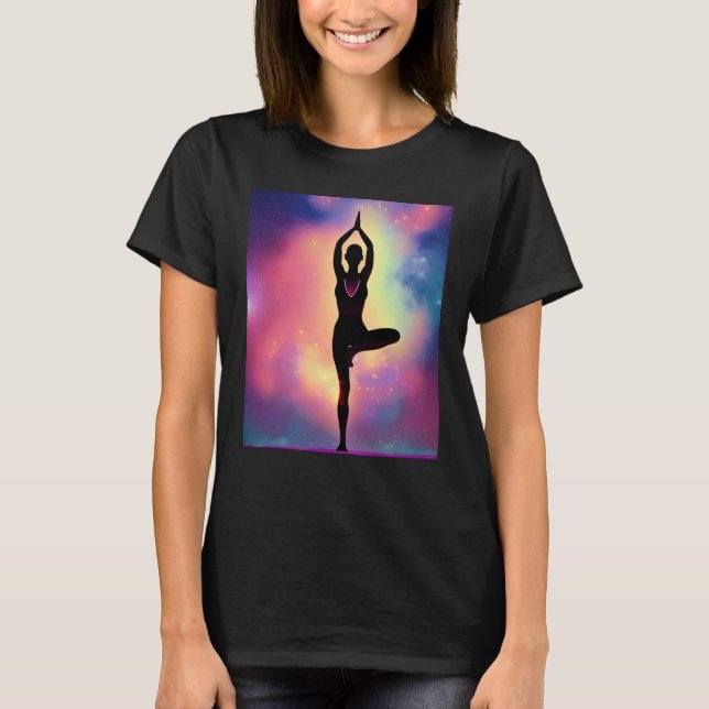 Yoga Girl Female Sol Salutation Meditation Chakra T Shirt (Framsida)