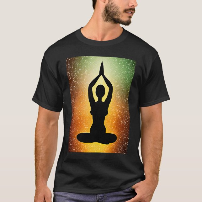Yoga Girl Female Sol Salutation Meditation Chakra T Shirt (Framsida)