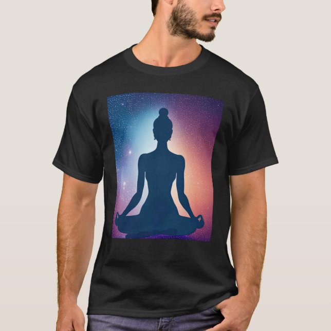 Yoga Girl Female Sol Salutation Meditation Chakra T Shirt (Framsida)