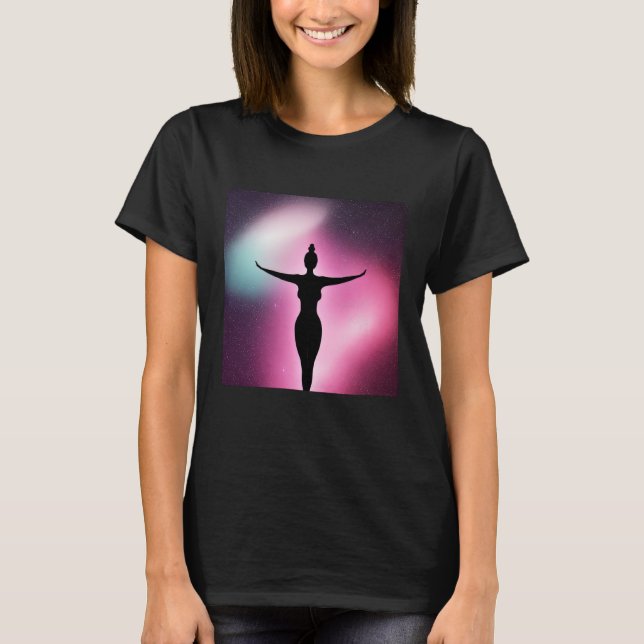 Yoga Girl Female Sol Salutation Meditation Chakra T Shirt (Framsida)