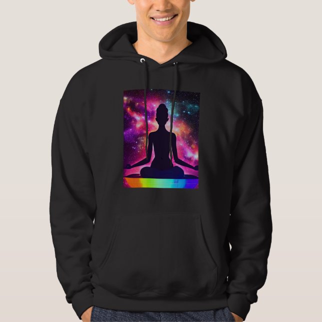Yoga Girl Female Sun Salutation Meditation Chakra  Hoodie (Framsida)