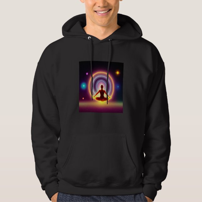 Yoga Girl Female Sun Salutation Meditation Chakra  Hoodie (Framsida)