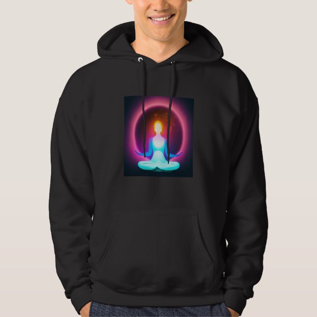 Yoga Girl Female Sun Salutation Meditation Chakra  Hoodie (Framsida)