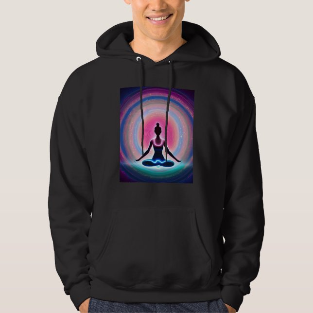 Yoga Girl Female Sun Salutation Meditation Chakra  Hoodie (Framsida)