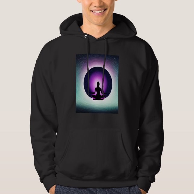 Yoga Girl Female Sun Salutation Meditation Chakra  Hoodie (Framsida)