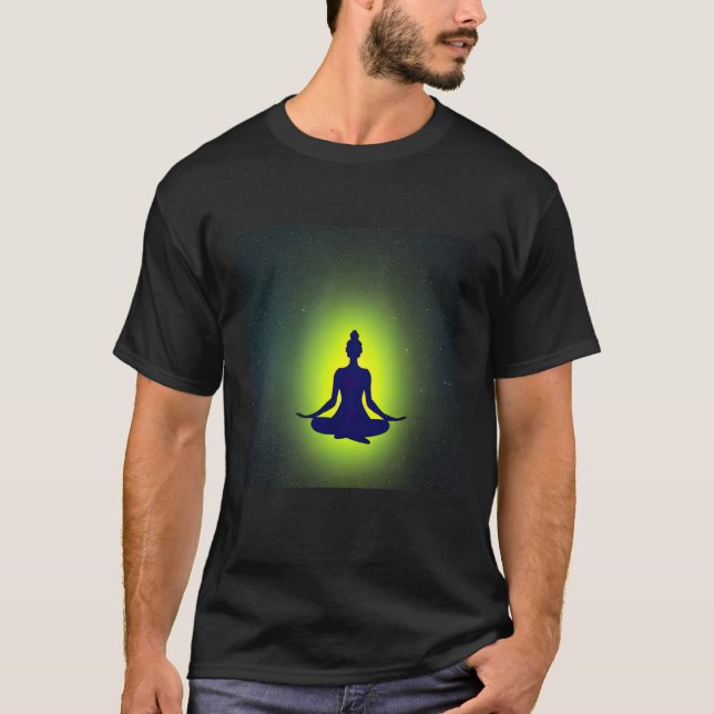 Yoga Girl Female Sun Salutation Meditation Chakra  T Shirt (Framsida)