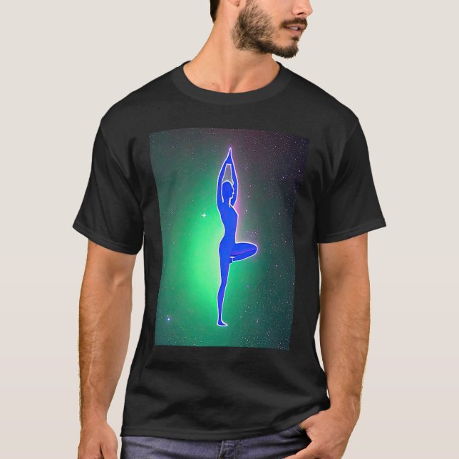 Yoga Girl Female Sun Salutation Meditation Chakra  T Shirt (Framsida)