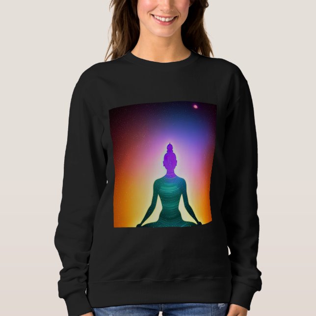Yoga Girl Female Sun Salutation Meditation Chakra  T Shirt (Framsida)
