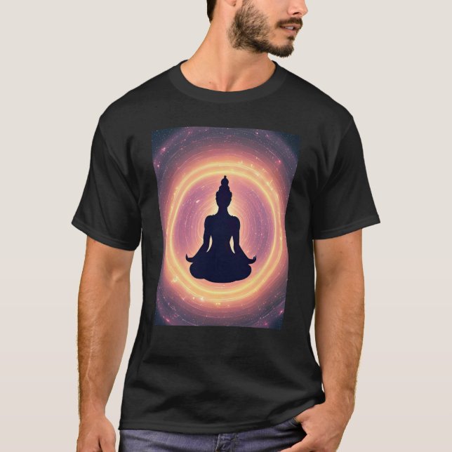 Yoga Girl Female Sun Salutation Meditation Chakra  T Shirt (Framsida)