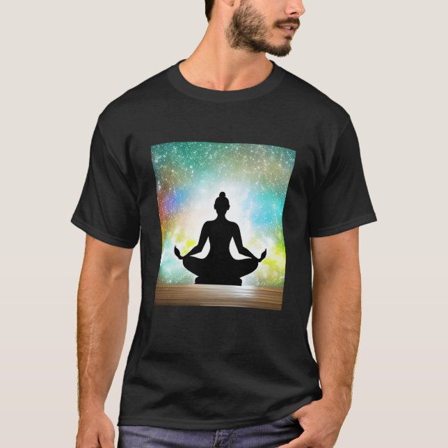 Yoga Girl Female Sun Salutation Meditation Chakra  T Shirt (Framsida)