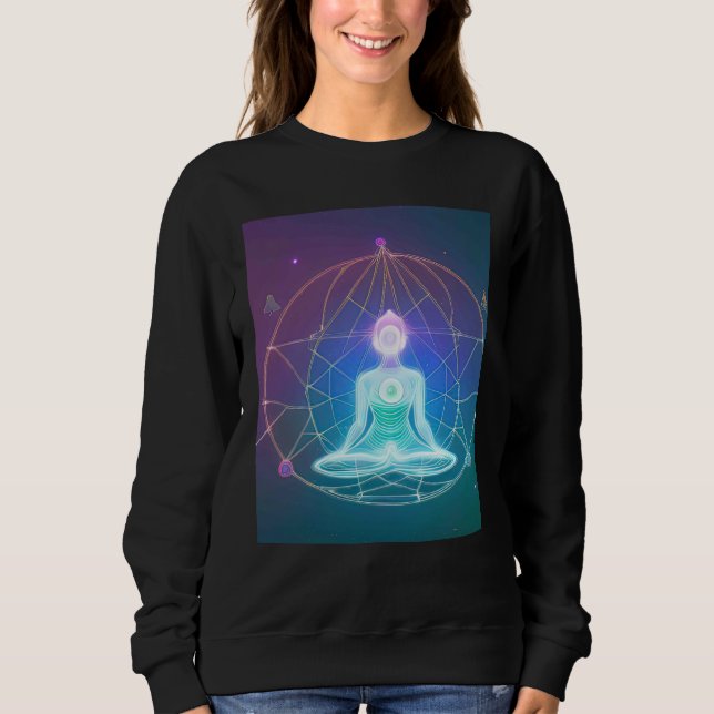 Yoga Girl Female Sun Salutation Meditation Chakra  T Shirt (Framsida)