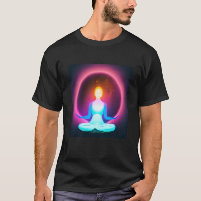 Yoga Girl Female Sun Salutation Meditation Chakra  T Shirt (Framsida)