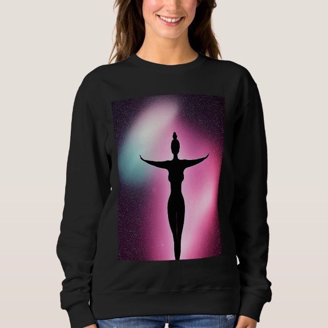 Yoga Girl Female Sun Salutation Meditation Chakra  T Shirt (Framsida)