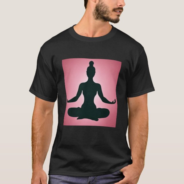 Yoga Girl Female Sun Salutation Meditation Chakra  T Shirt (Framsida)