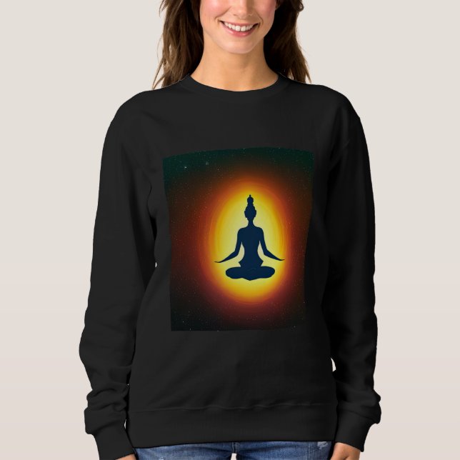 Yoga Girl Female Sun Salutation Meditation Chakra  T Shirt (Framsida)