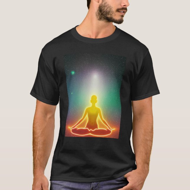 Yoga Girl Female Sun Salutation Meditation Chakra  T Shirt (Framsida)