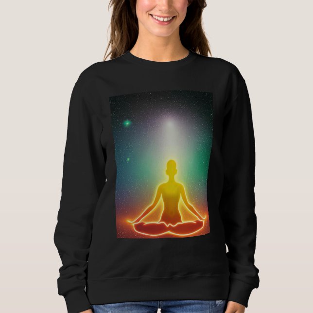 Yoga Girl Female Sun Salutation Meditation Chakra  T Shirt (Framsida)