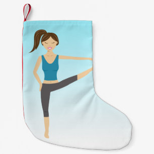 Yoga Girl in Extended Hand to Toe Pose Liten Julstrumpa
