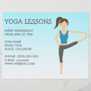 Yoga Girl in Hand to Toe Pose Yoga Classes Reklamblad