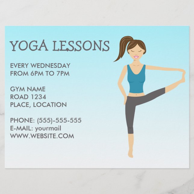 Yoga Girl in Hand to Toe Pose Yoga Classes Reklamblad (Framsidan)