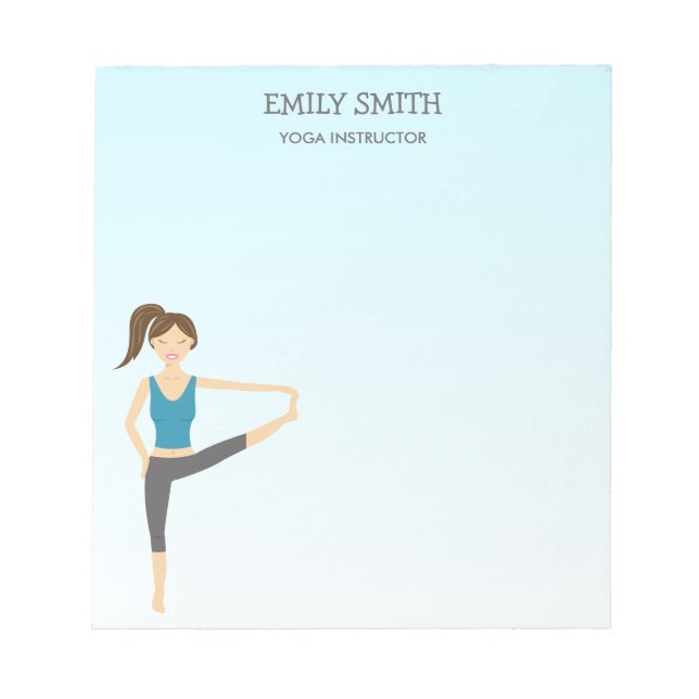 Yoga Girl in Hand to Toe Yoga Instructor Anteckningsblock (Framsida)