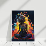 Yoga Girl Meditating Flowers Universe Poster<br><div class="desc">Yoga Girl Meditating Flowers Universe Poster</div>