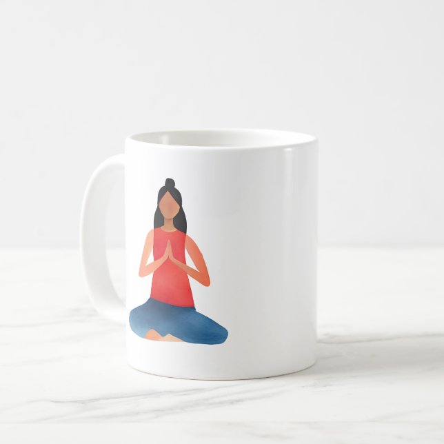 Yoga girl Meditation Namaste Kaffemugg (Framsida vänster)