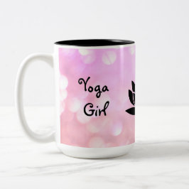 Yoga Girl Namaste design Två-Tonad Mugg