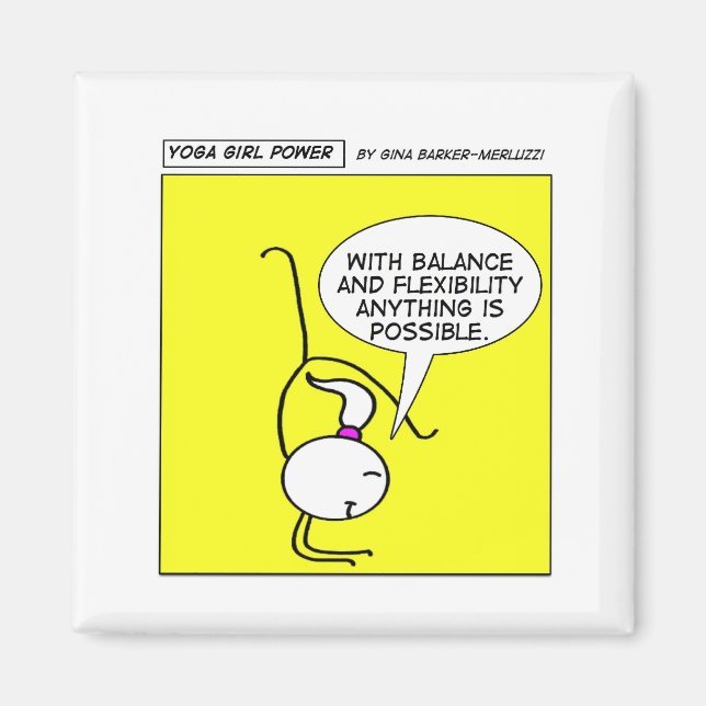 Yoga Girl Power "Balance and Flexible" Magnet (Framsidan)