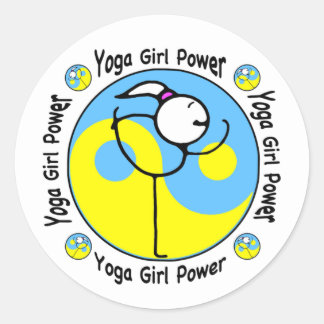 Yoga Girl Power Logotyp Runt Klistermärke