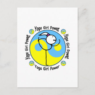 Yoga Girl Power Logotyp Vykort