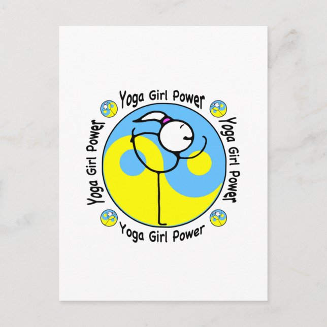 Yoga Girl Power Logotyp Vykort (Framsida)