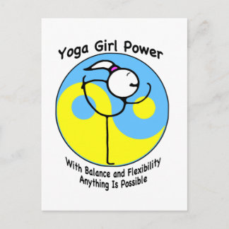 Yoga Girl Power Logotyp Vykort