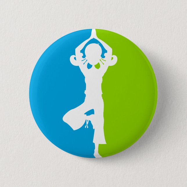 Yoga Girl Silhouette Badge Knapp (Framsida)