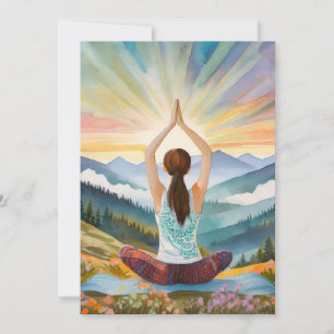 Yoga Girl Top of the Mountains Julkort