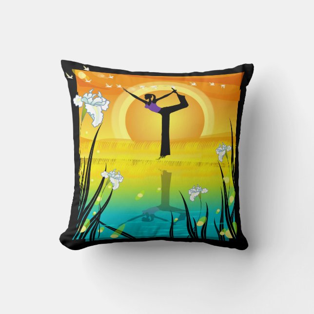 Yoga Girl vid Pond American MoJo Pillow Kudde (Framsida)
