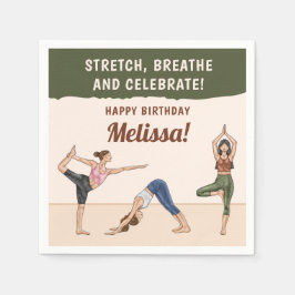 Yoga Girls In Yoga Poses Boho Yoga Birthday Party Pappersservett